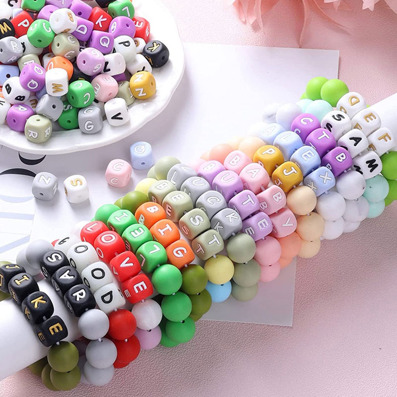 letter silicone beads